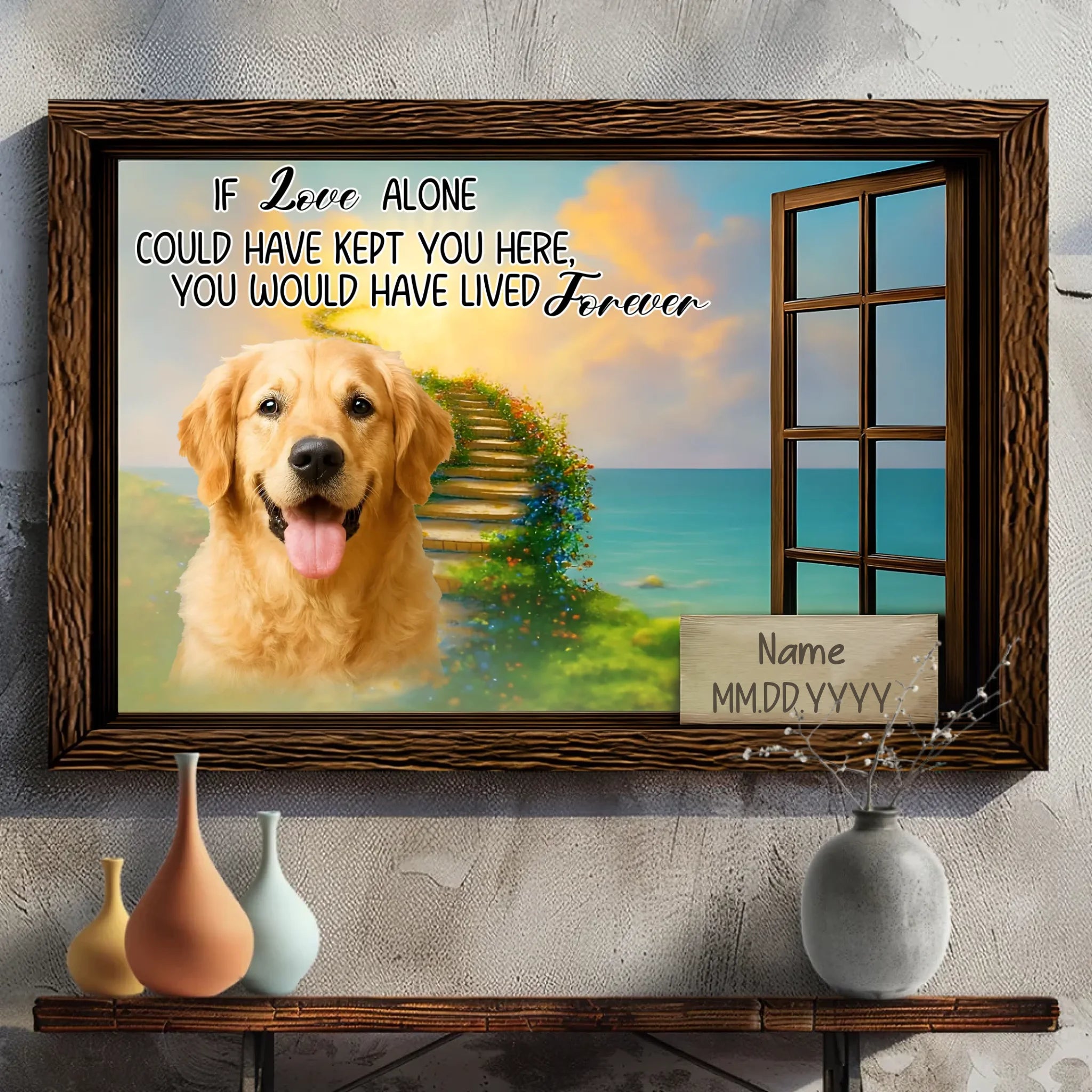 Custom Dog Canvas Present – If Love Alone Could Have Kept You Here | 89Prints