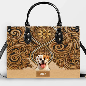 Personalized Dog Handbags - Vintage Tooled Leather Floral Dog Handbag for Dog Mom – 89Prints