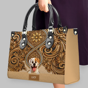 Personalized Dog Handbags - Vintage Tooled Leather Floral Dog Handbag for Dog Mom – 89Prints