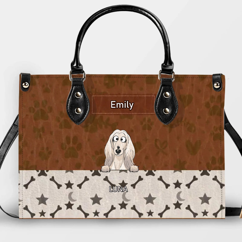 Personalized Dog Mom Bag - Fun Paw & Bone Pattern Dog Handbag For Dog Lovers - 89Prints