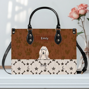 Personalized Dog Mom Bag - Fun Paw & Bone Pattern Dog Handbag For Dog Lovers - 89Prints