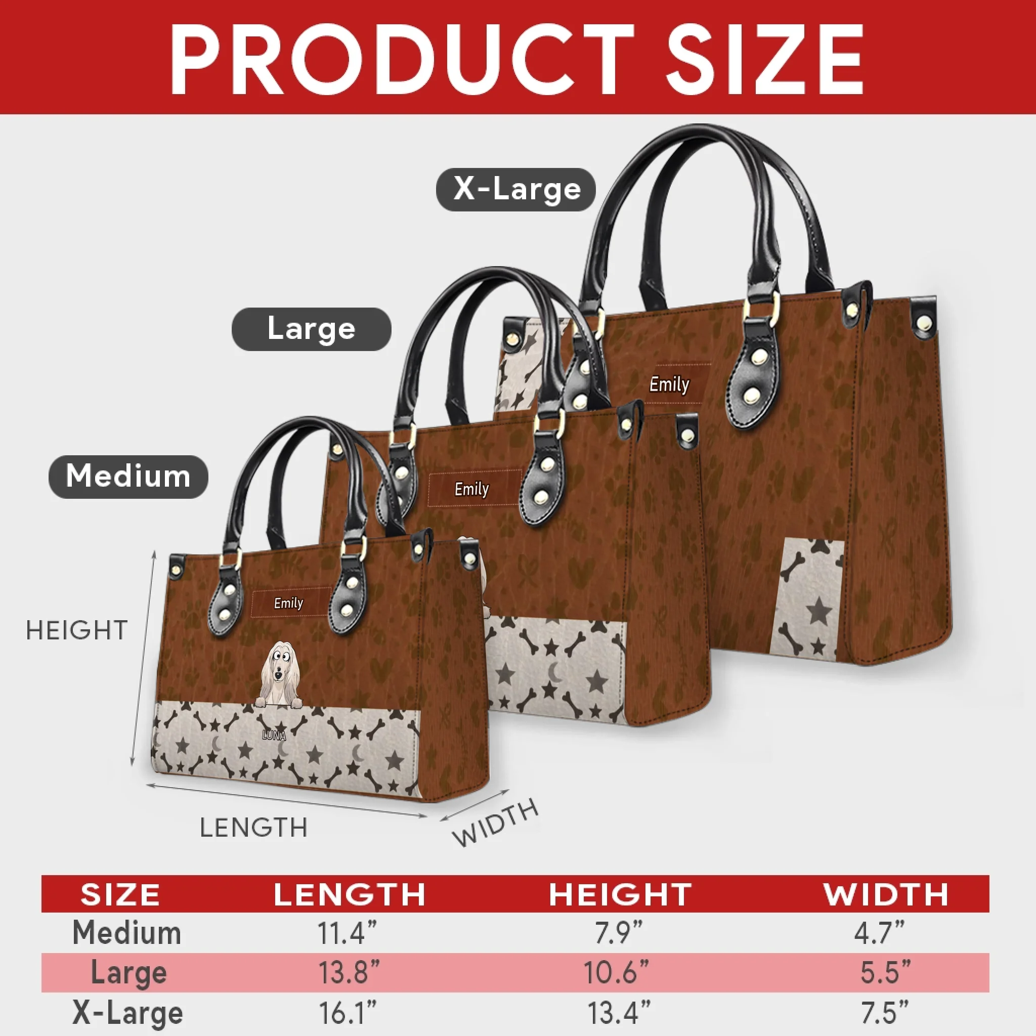 Personalized Dog Mom Bag - Fun Paw & Bone Pattern Dog Handbag For Dog Lovers - 89Prints