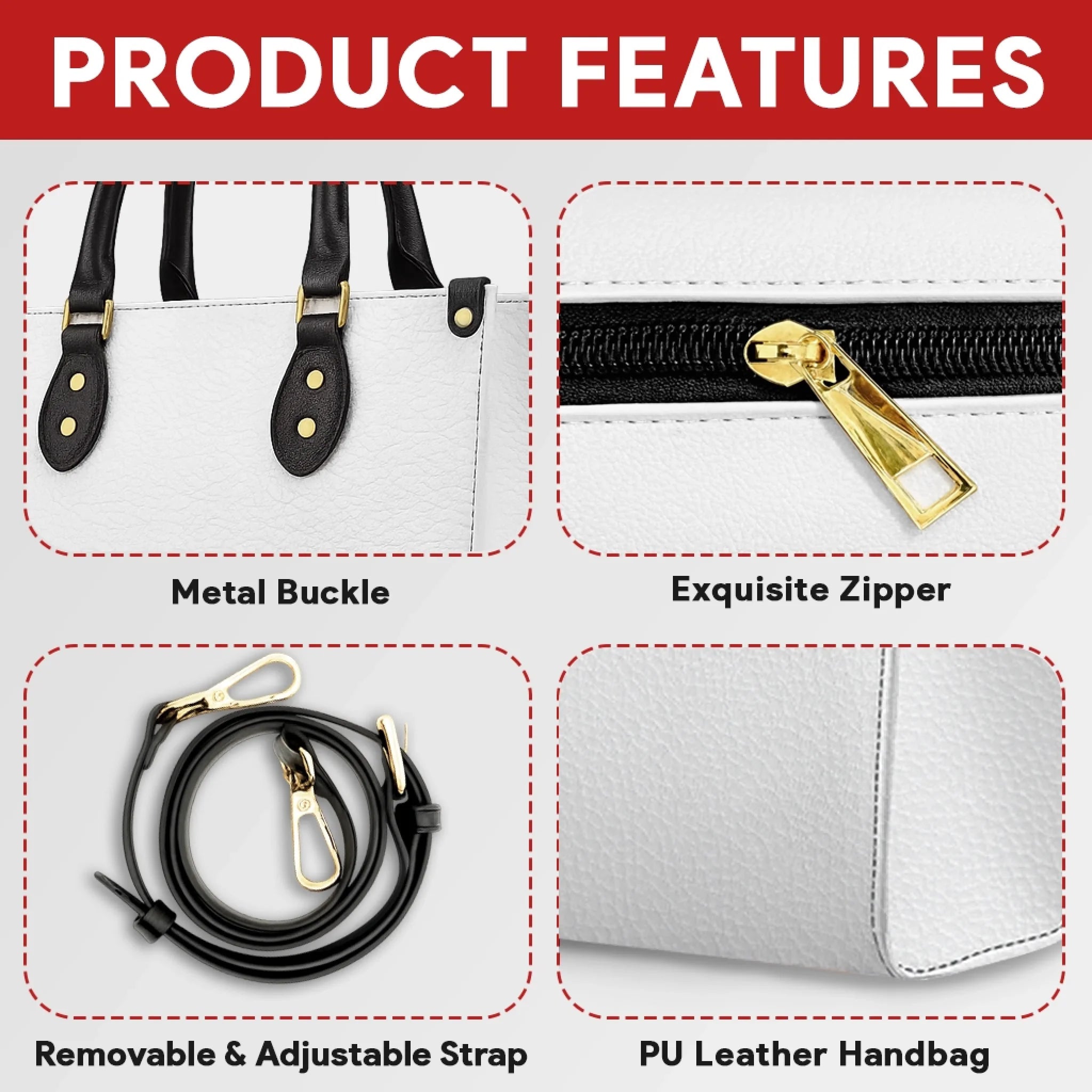 Customized Name Handbag For Women - Vintage Patchwork Leather Dog Lover Handbag - 89Prints