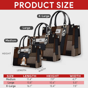 Customized Name Handbag For Women - Vintage Patchwork Leather Dog Lover Handbag - 89Prints