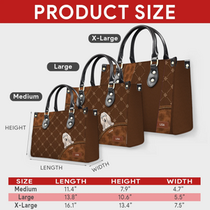 Custom Dog Mom Handbag - Quilted Leather Dogs Peeking Handbag for Dog Sitters - 89Prints
