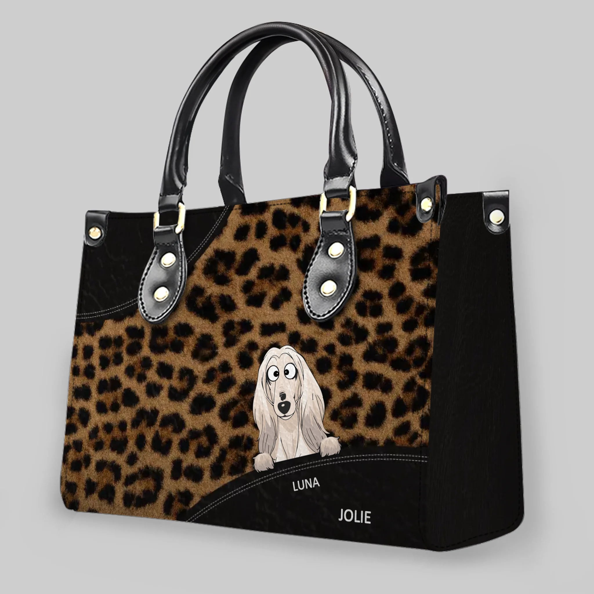 Customized Mother's Day Handbag - Leopard Print Dog Mom Handbag - 89Prints