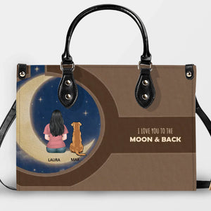 Custom Human & Dog Handbag - I Love You To The Moon & Back Handbag - 89Prints