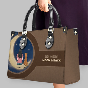 Custom Human & Dog Handbag - I Love You To The Moon & Back Handbag - 89Prints