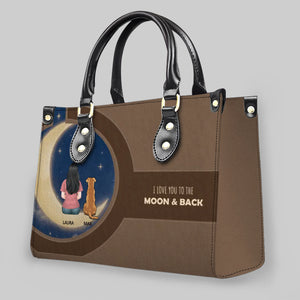 Custom Human & Dog Handbag - I Love You To The Moon & Back Handbag - 89Prints