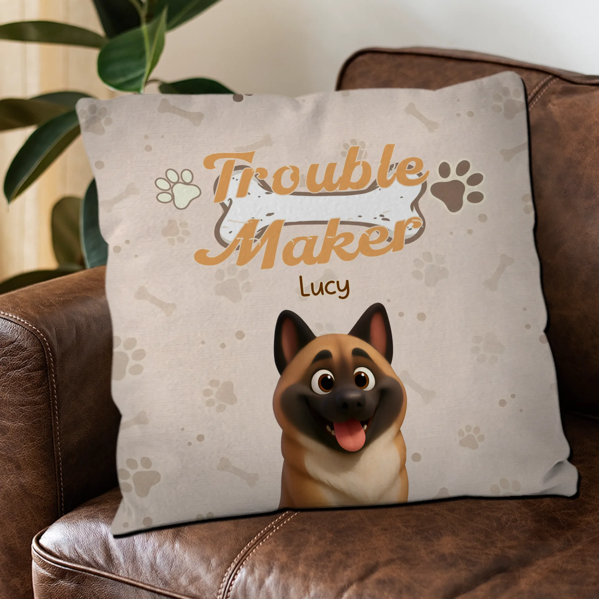 Triple Trouble Pillow - Tailored Personalized Gift For Dog Owners - 89Prints