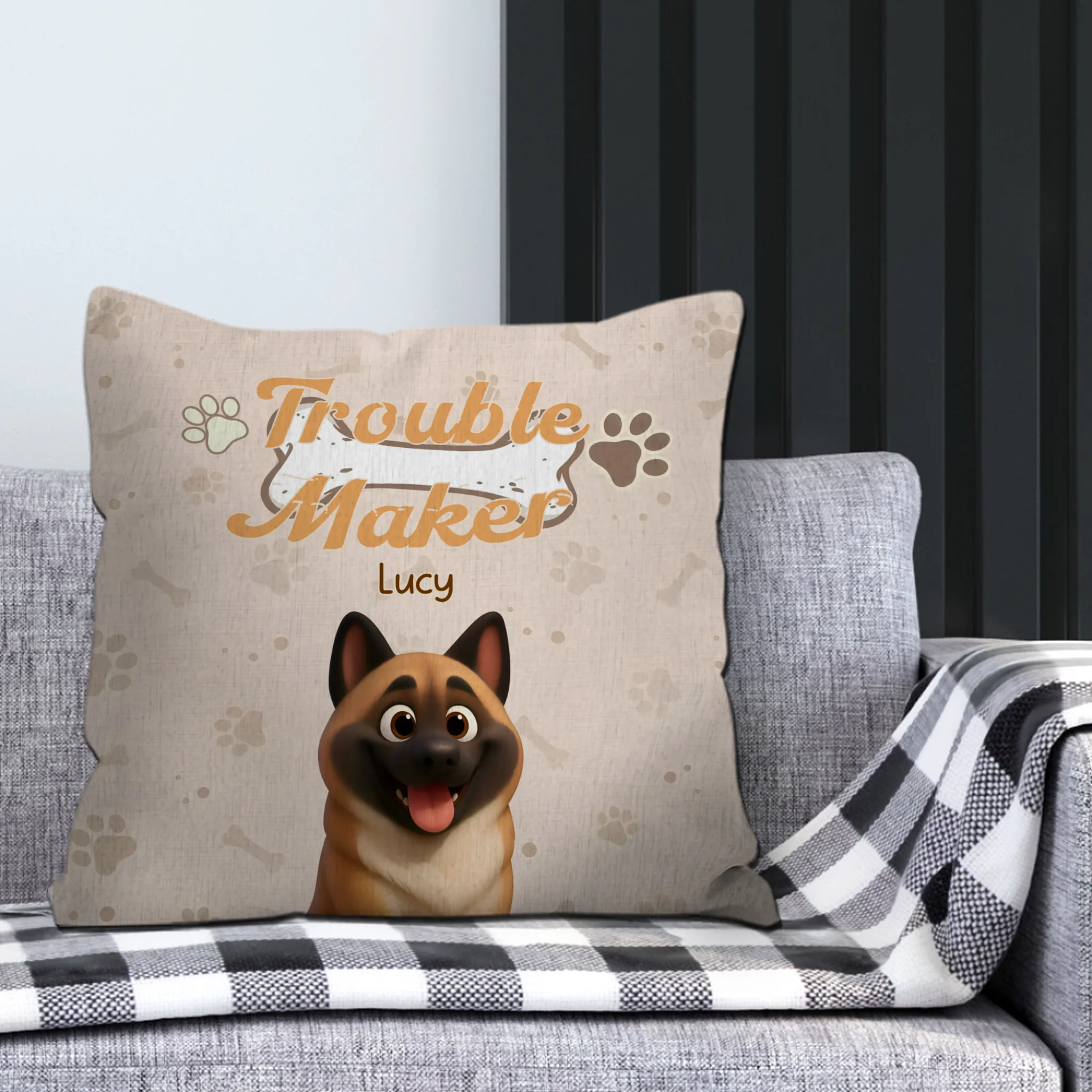 Triple Trouble Pillow - Tailored Personalized Gift For Dog Owners - 89Prints