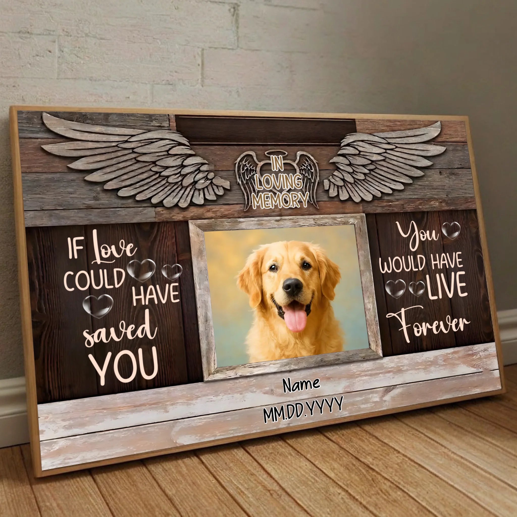 Personalized Dog Memorial Poster Gift – If Love Could Have Saved You | 89Prints