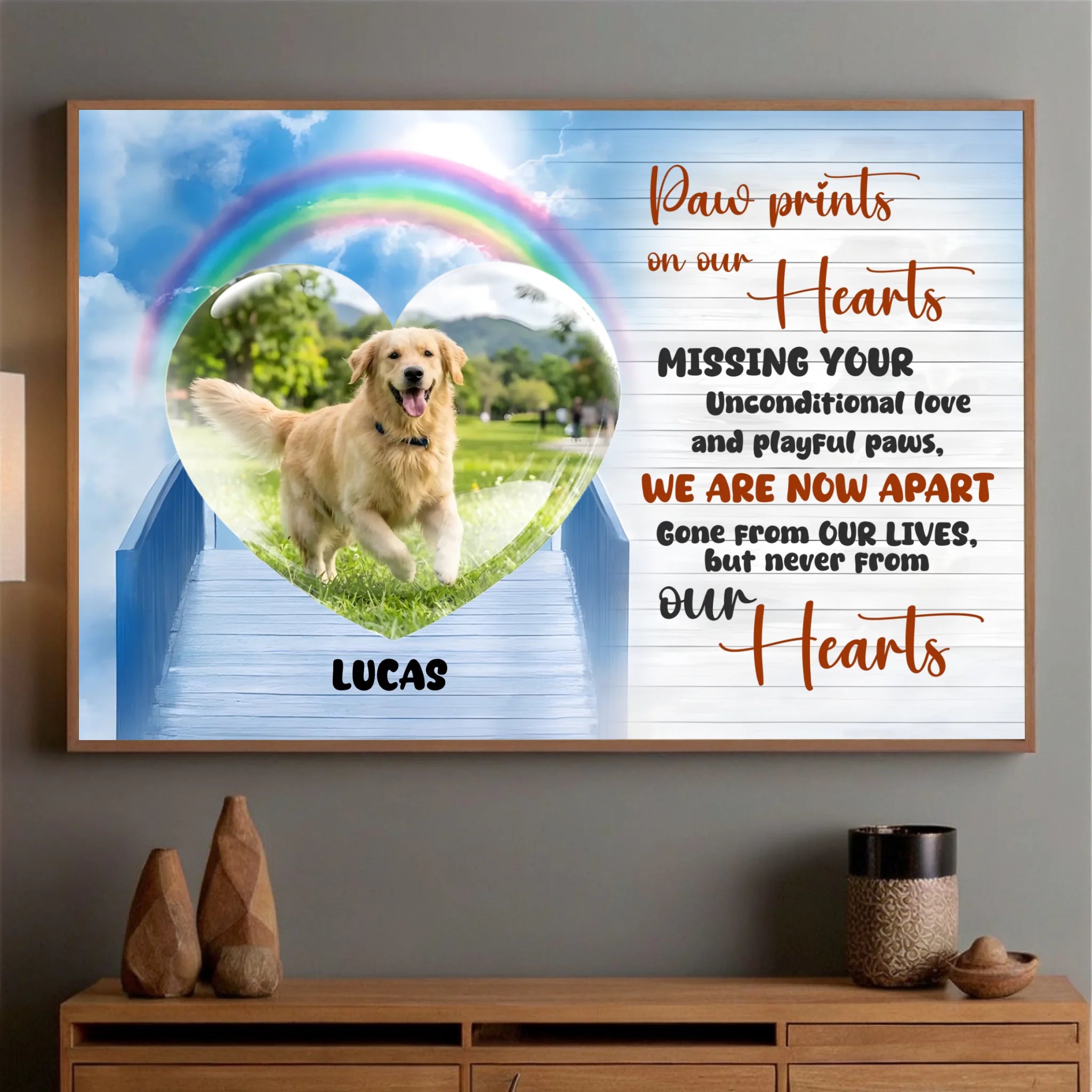 Special Customized Dog Poster Gift - Paw Prints On Our Hearts | 89Prints
