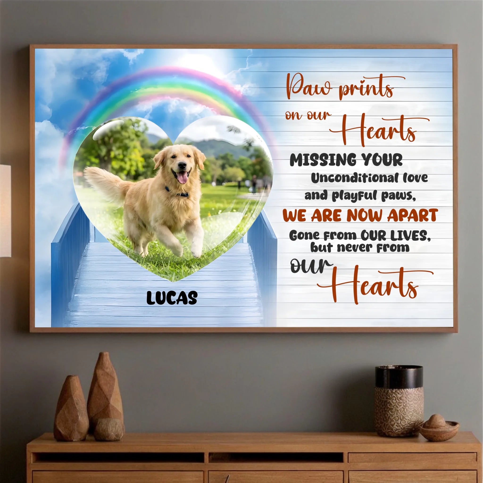 Special Customized Dog Poster Gift - Paw Prints On Our Hearts | 89Prints
