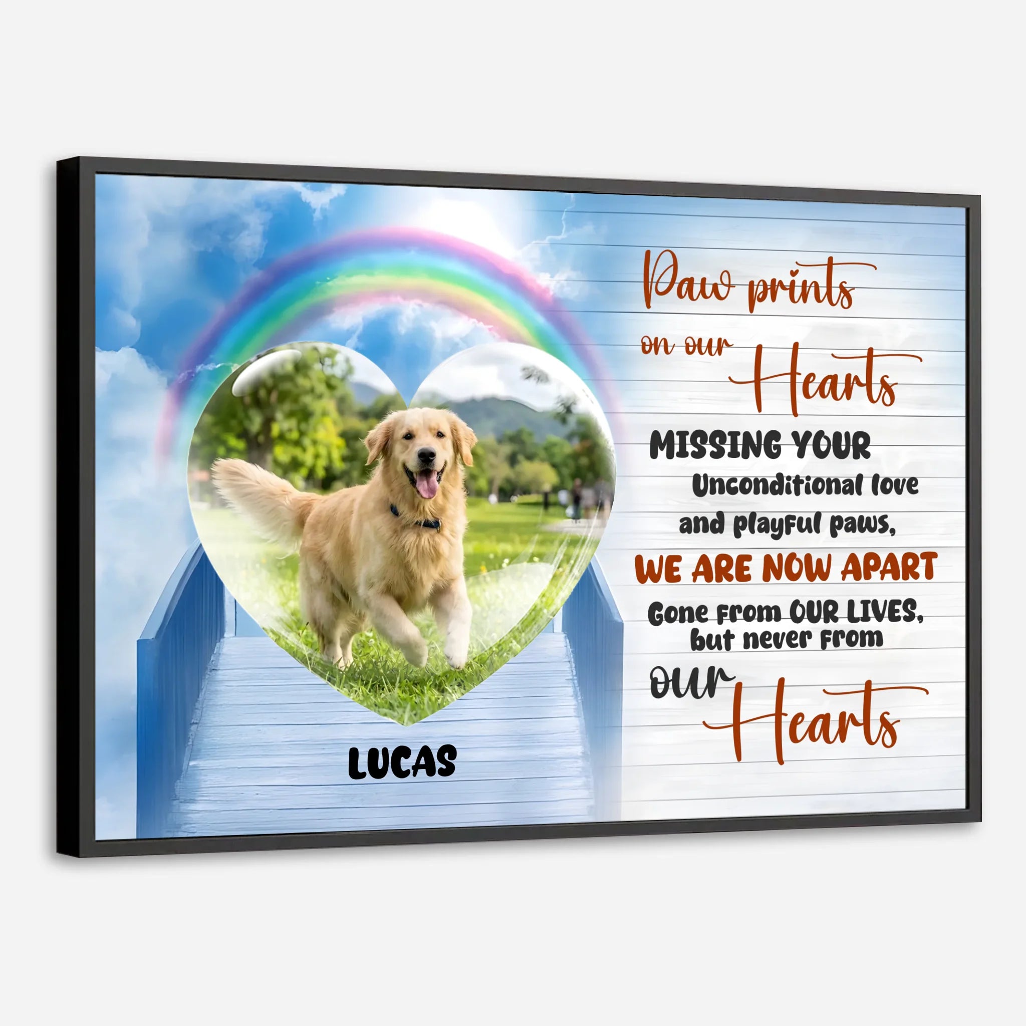 Special Customized Dog Poster Gift - Paw Prints On Our Hearts | 89Prints