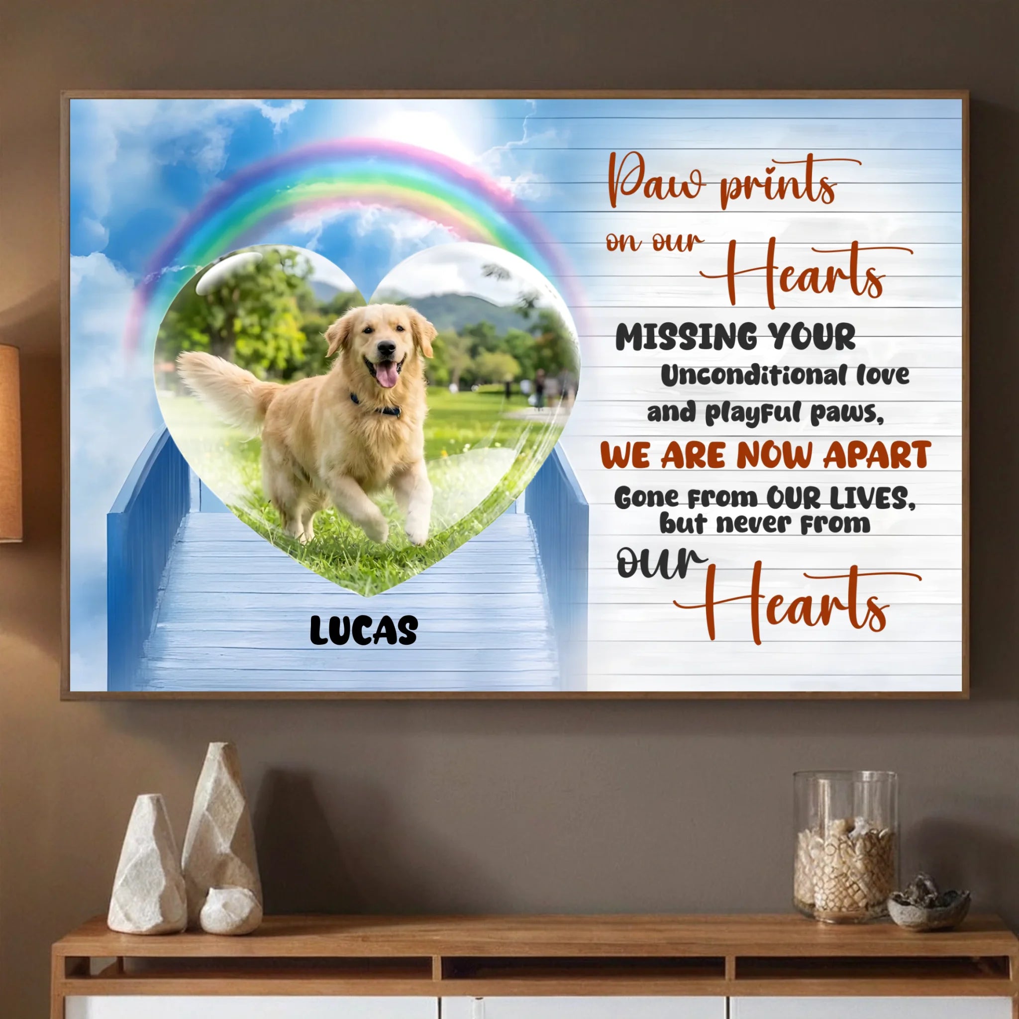 Special Customized Dog Poster Gift - Paw Prints On Our Hearts | 89Prints