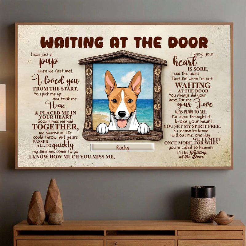 Heartfelt Personalized Dog Memorial Poster Gift - Waiting At The Door | 89Prints