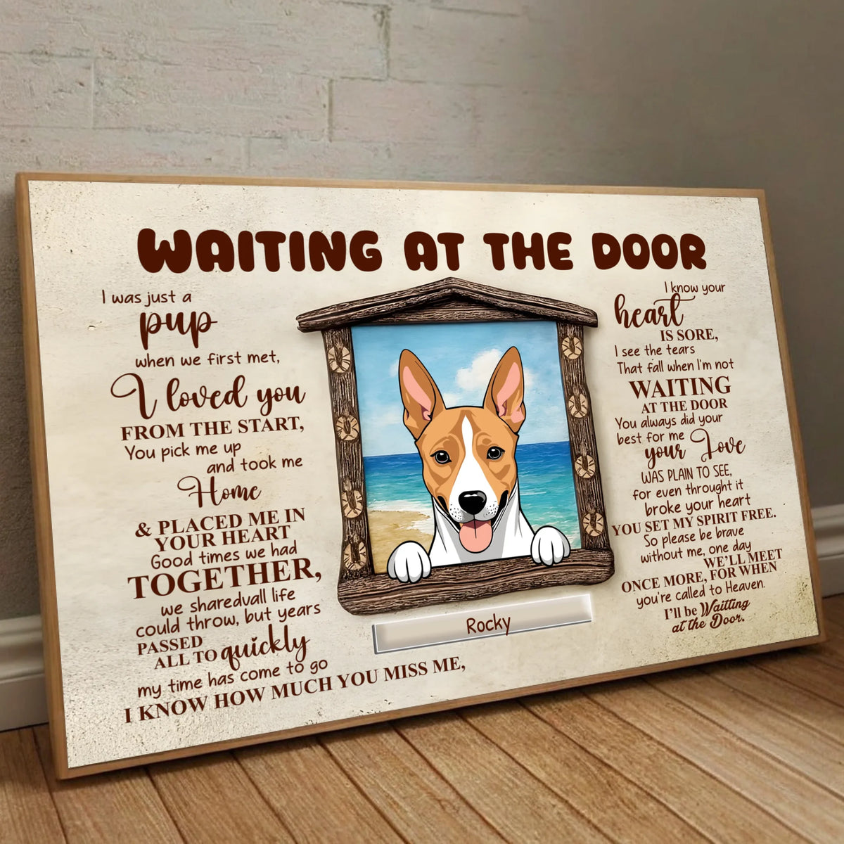 Heartfelt Personalized Dog Memorial Poster Gift - Waiting At The Door | 89Prints