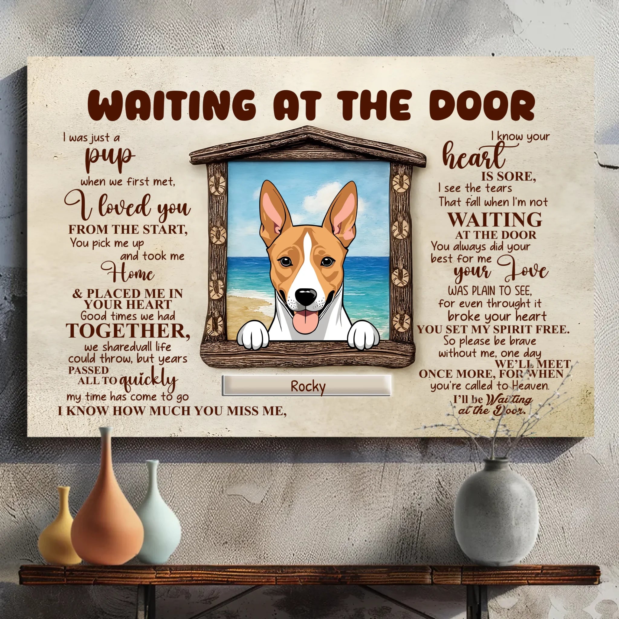 Personalized Dog Memorial Canvas Gift - Waiting At The Door | 89Prints