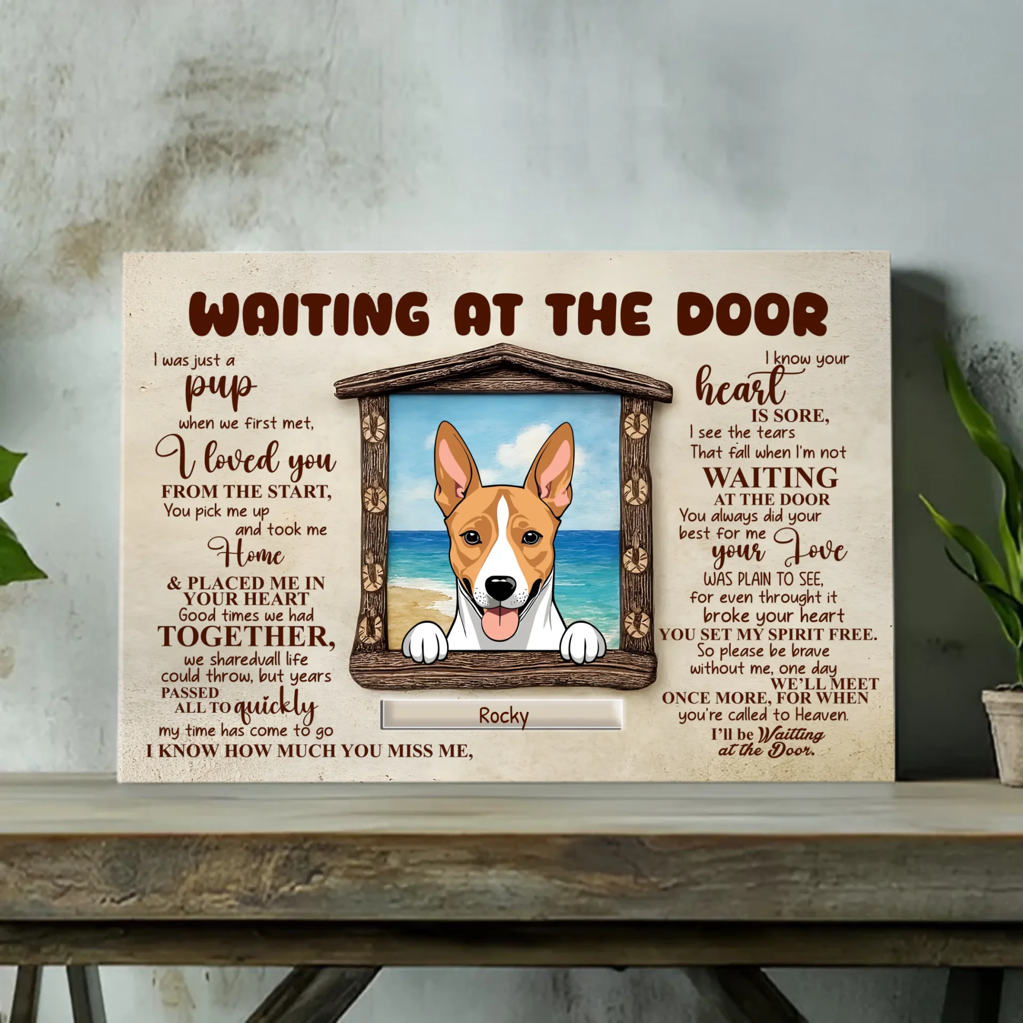 Personalized Dog Memorial Canvas Gift - Waiting At The Door | 89Prints