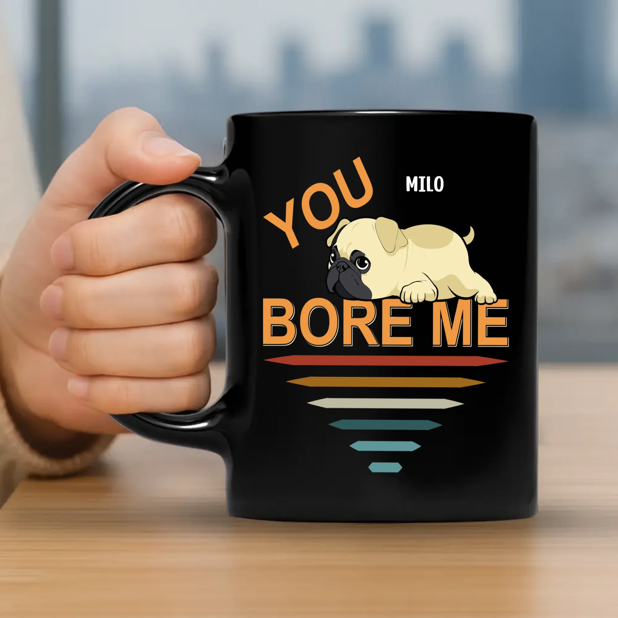 Tailored Customized Pug Mug Gift - You Bore Me Mug | 89Prints