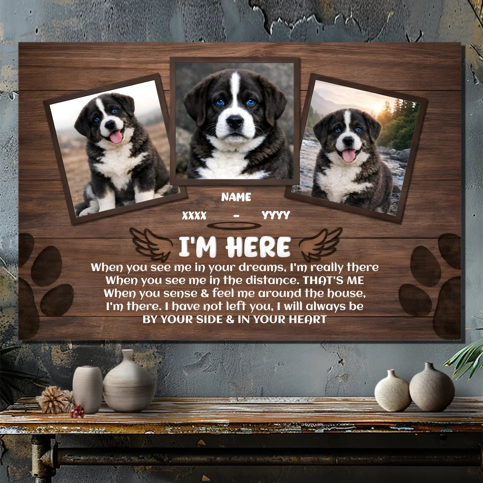 Custom Dog Memorial Canvas Wall Art – When You See Me In Your Dreams | 89Prints