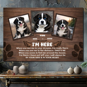 Custom Dog Memorial Canvas Wall Art – When You See Me In Your Dreams | 89Prints