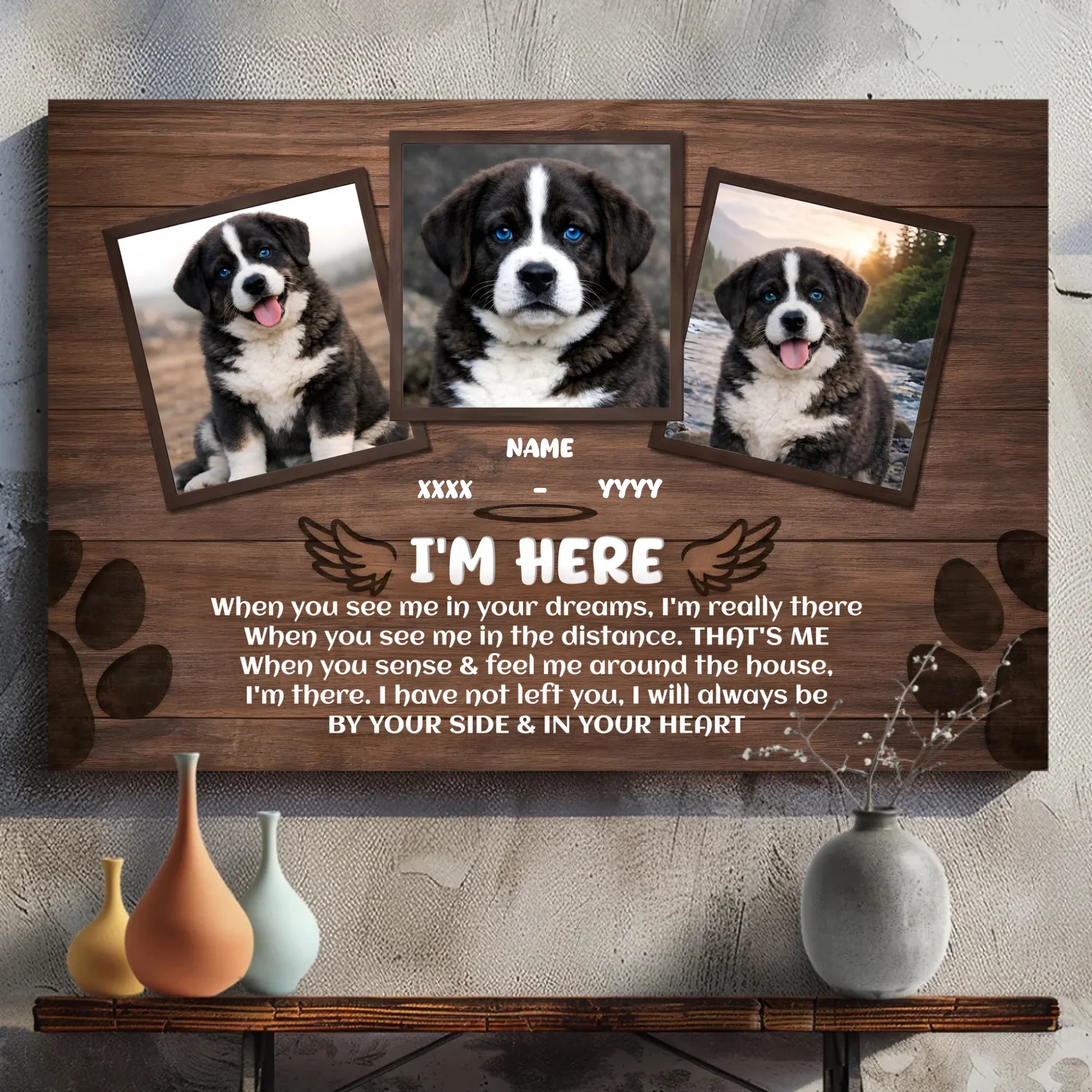 Custom Dog Memorial Canvas Wall Art – When You See Me In Your Dreams | 89Prints