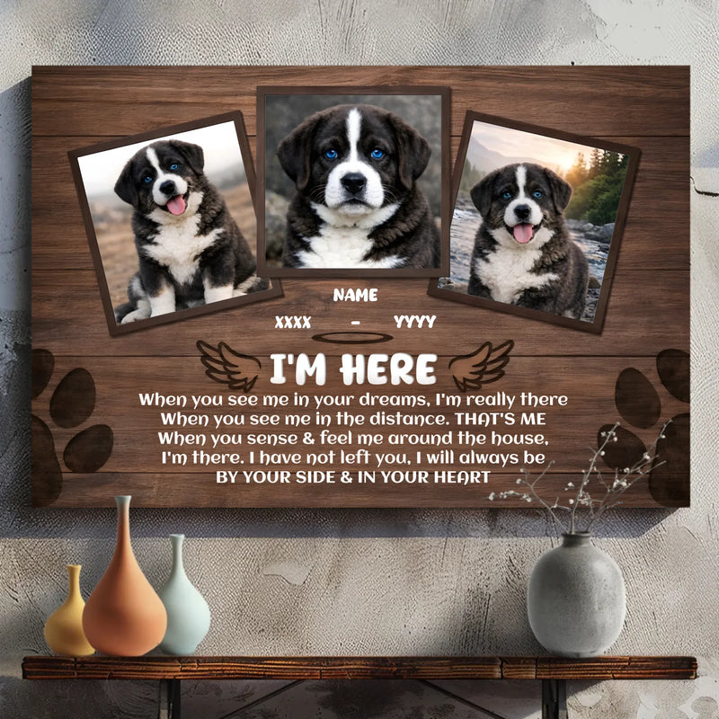 Custom Dog Memorial Canvas Wall Art – When You See Me In Your Dreams | 89Prints