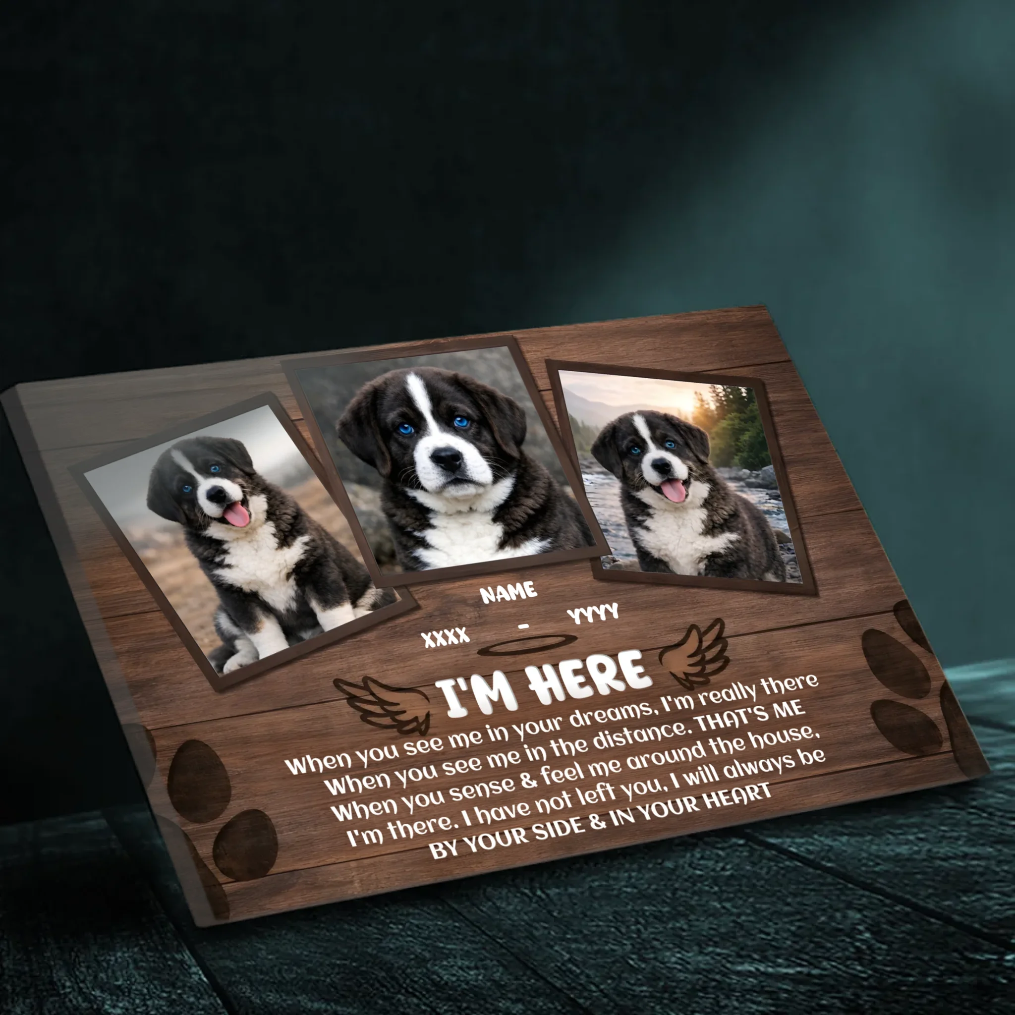 Custom Dog Memorial Canvas Wall Art – When You See Me In Your Dreams | 89Prints