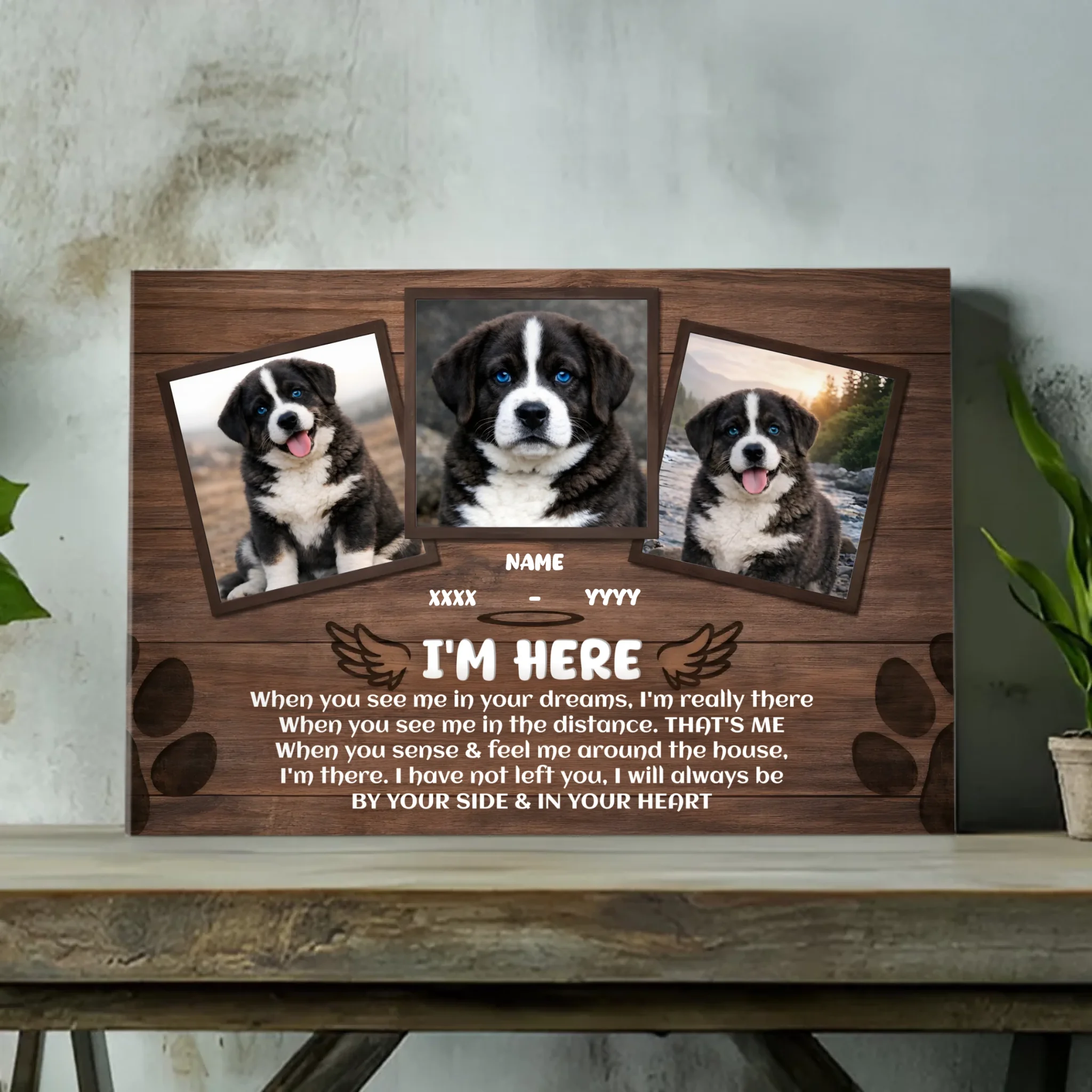 Custom Dog Memorial Canvas Wall Art – When You See Me In Your Dreams | 89Prints