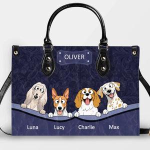 Ornamental Embossed Pattern Dog Handbag – Custom Dog illustration Present for Dog Mom - 89Prints