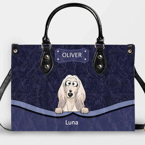 Ornamental Embossed Pattern Dog Handbag – Custom Dog illustration Present for Dog Mom - 89Prints