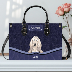 Ornamental Embossed Pattern Dog Handbag – Custom Dog illustration Present for Dog Mom - 89Prints