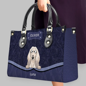 Ornamental Embossed Pattern Dog Handbag – Custom Dog illustration Present for Dog Mom - 89Prints