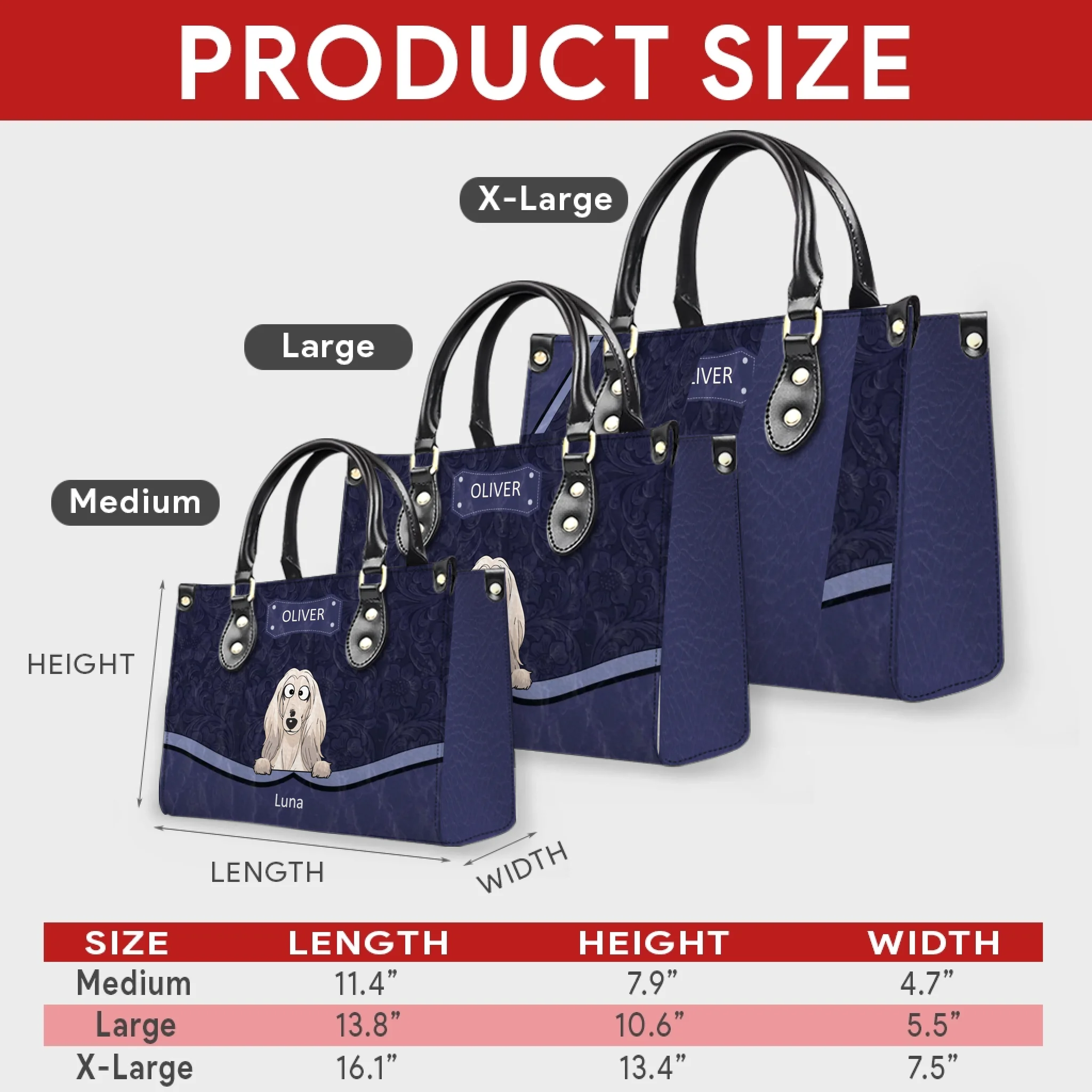 Ornamental Embossed Pattern Dog Handbag – Custom Dog illustration Present for Dog Mom - 89Prints