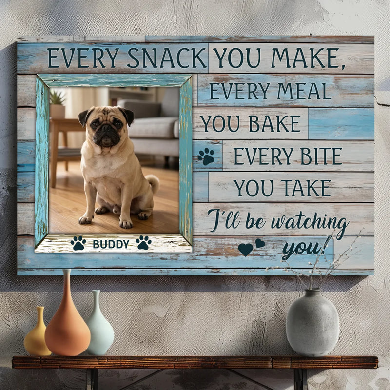 Touching Customized Pug Canvas Wall Art Gift - I'll Be Watching You | 89Prints
