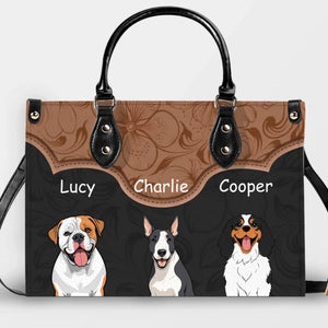 Floral Curved Panel Pet Artwork Handbag – Custom Dog Art & Name Gift for Dog Lovers - 89prints