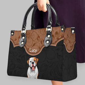 Floral Curved Panel Pet Artwork Handbag – Custom Dog Art & Name Gift for Dog Lovers - 89prints