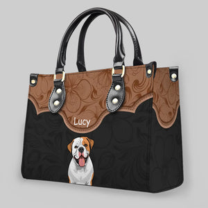 Floral Curved Panel Pet Artwork Handbag – Custom Dog Art & Name Gift for Dog Lovers - 89prints