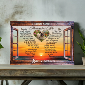 Meaningful Custom Pug Memorial Canvas Gift - In Loving Memory, Remember Me | 89Prints