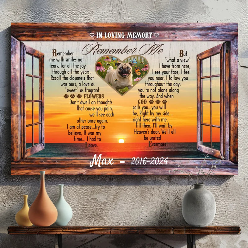 Meaningful Custom Pug Memorial Canvas Gift - In Loving Memory, Remember Me | 89Prints