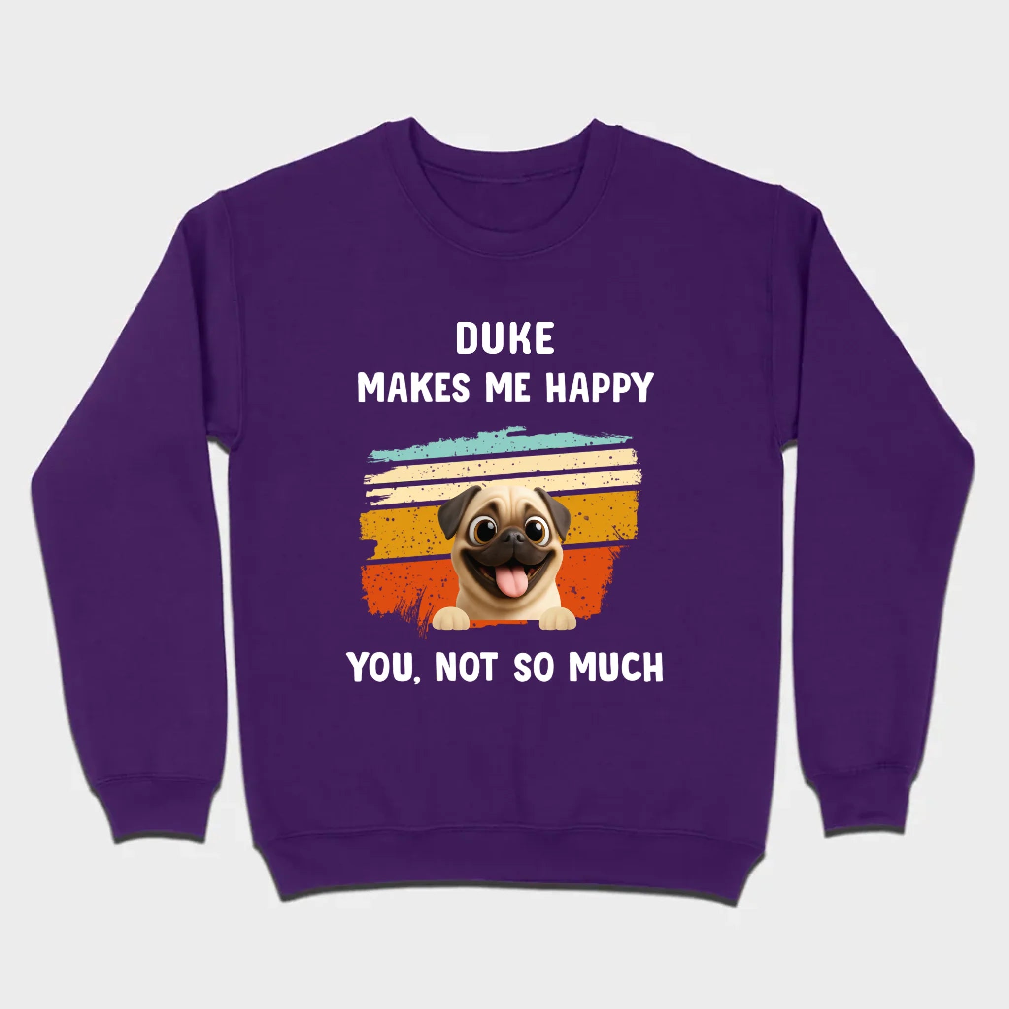 Meaningful Custom Pug Basic Tee Gift – Pet Makes Me Happy, You, Not So Much | 89Prints