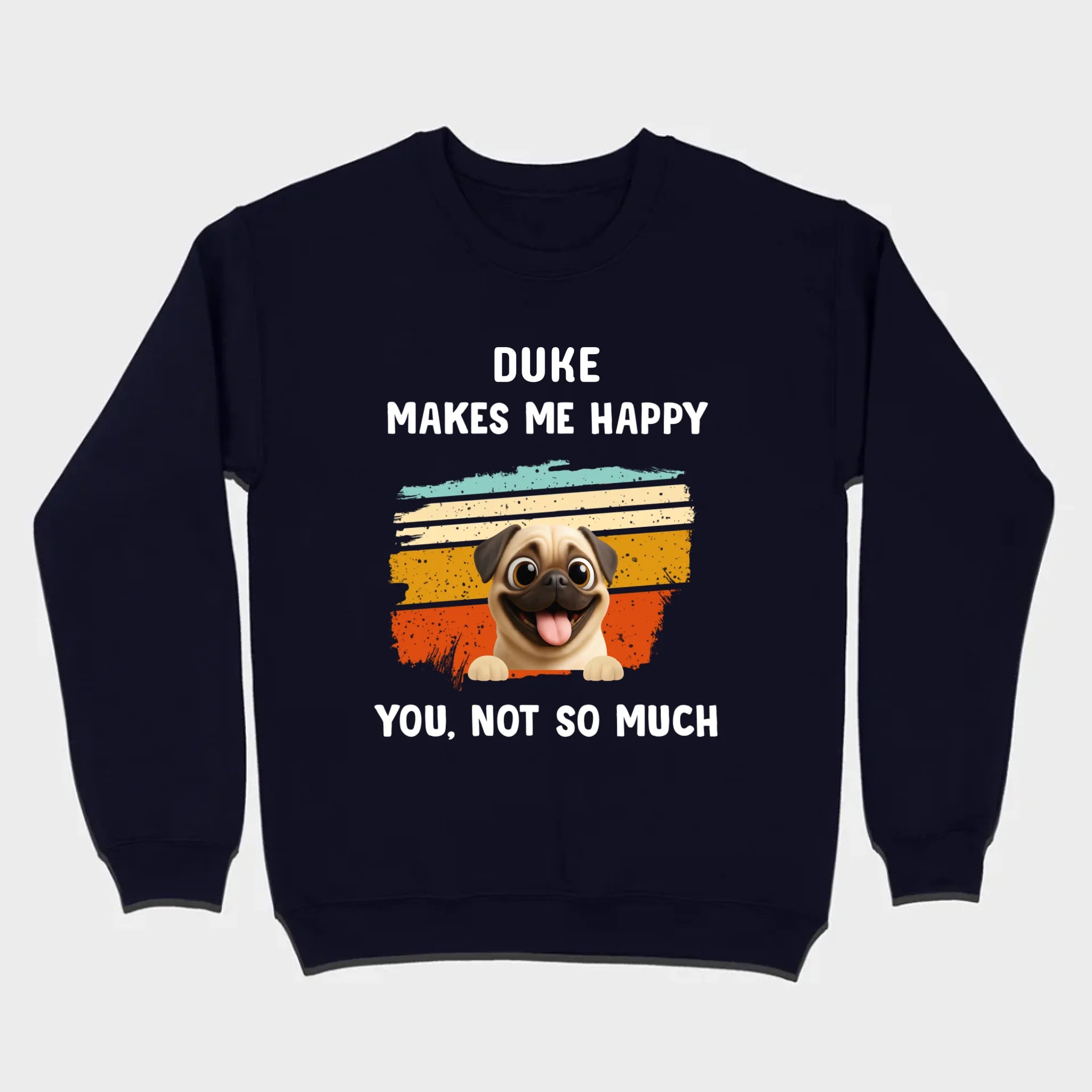 Meaningful Custom Pug Basic Tee Gift – Pet Makes Me Happy, You, Not So Much | 89Prints