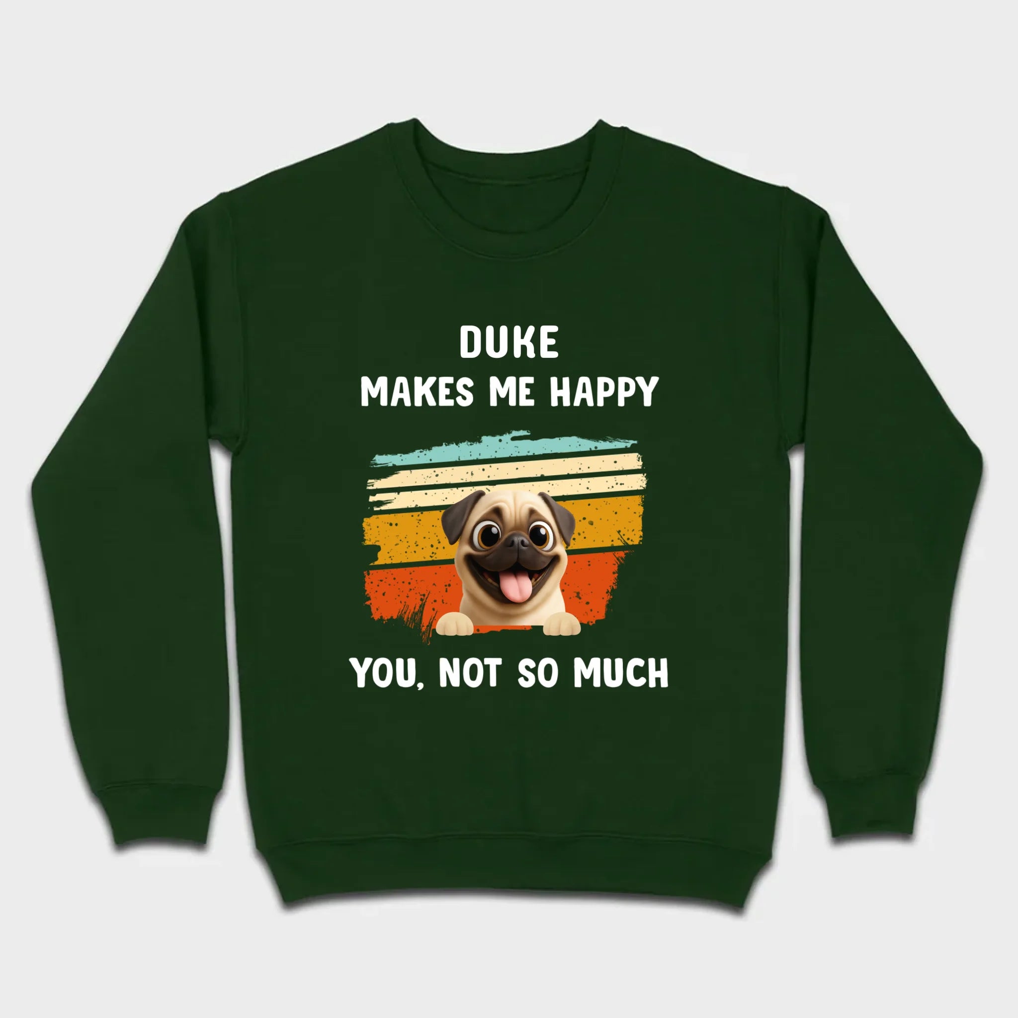 Meaningful Custom Pug Basic Tee Gift – Pet Makes Me Happy, You, Not So Much | 89Prints