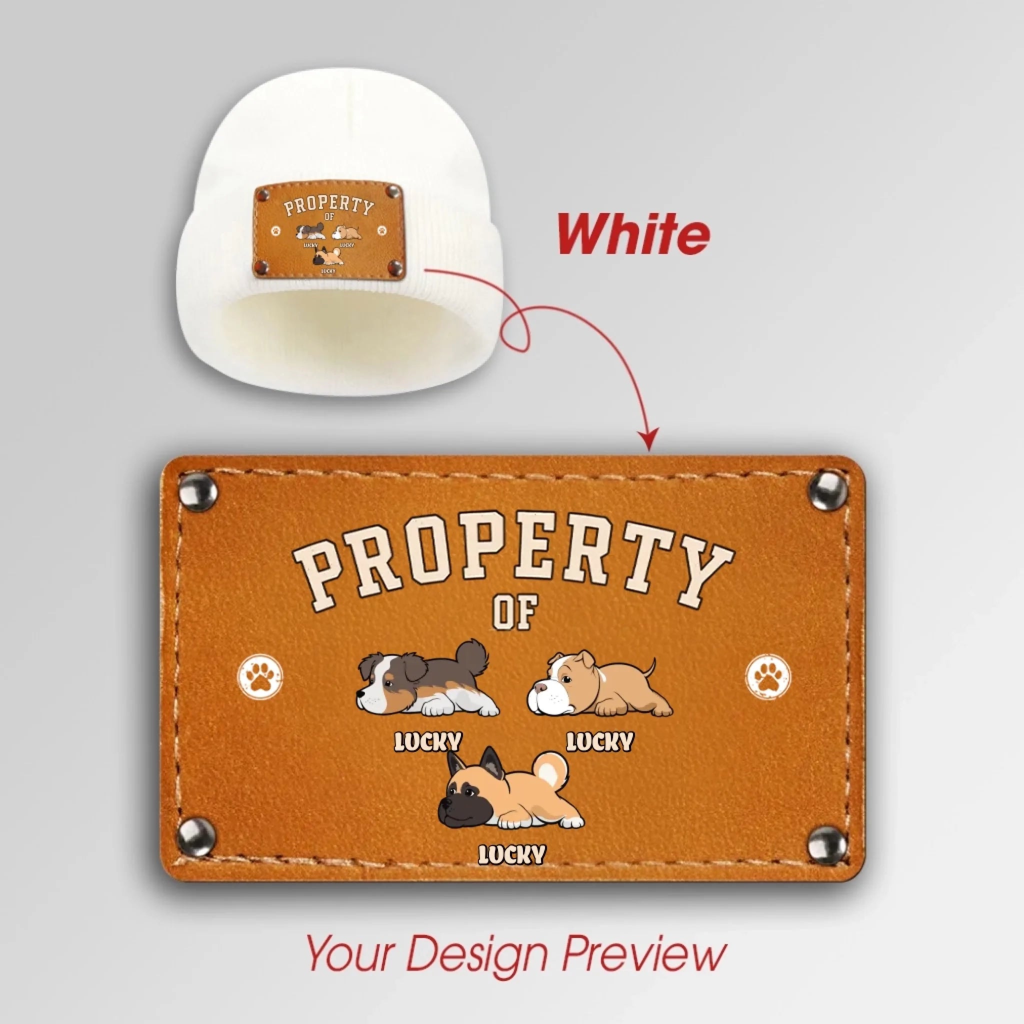Personalized Pug Lover Beanie Present – Property Of Dogs | 89Prints