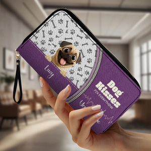 Custom Pug Lover Wallet Present – Dog Kisses Fix Everything | 89Prints