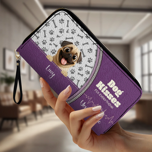 Custom Pug Lover Wallet Present – Dog Kisses Fix Everything | 89Prints