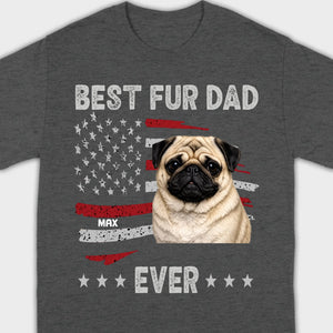 Meaningful Custom Pug Basic Tee Gift - Best Fur Dad Ever | 89Prints