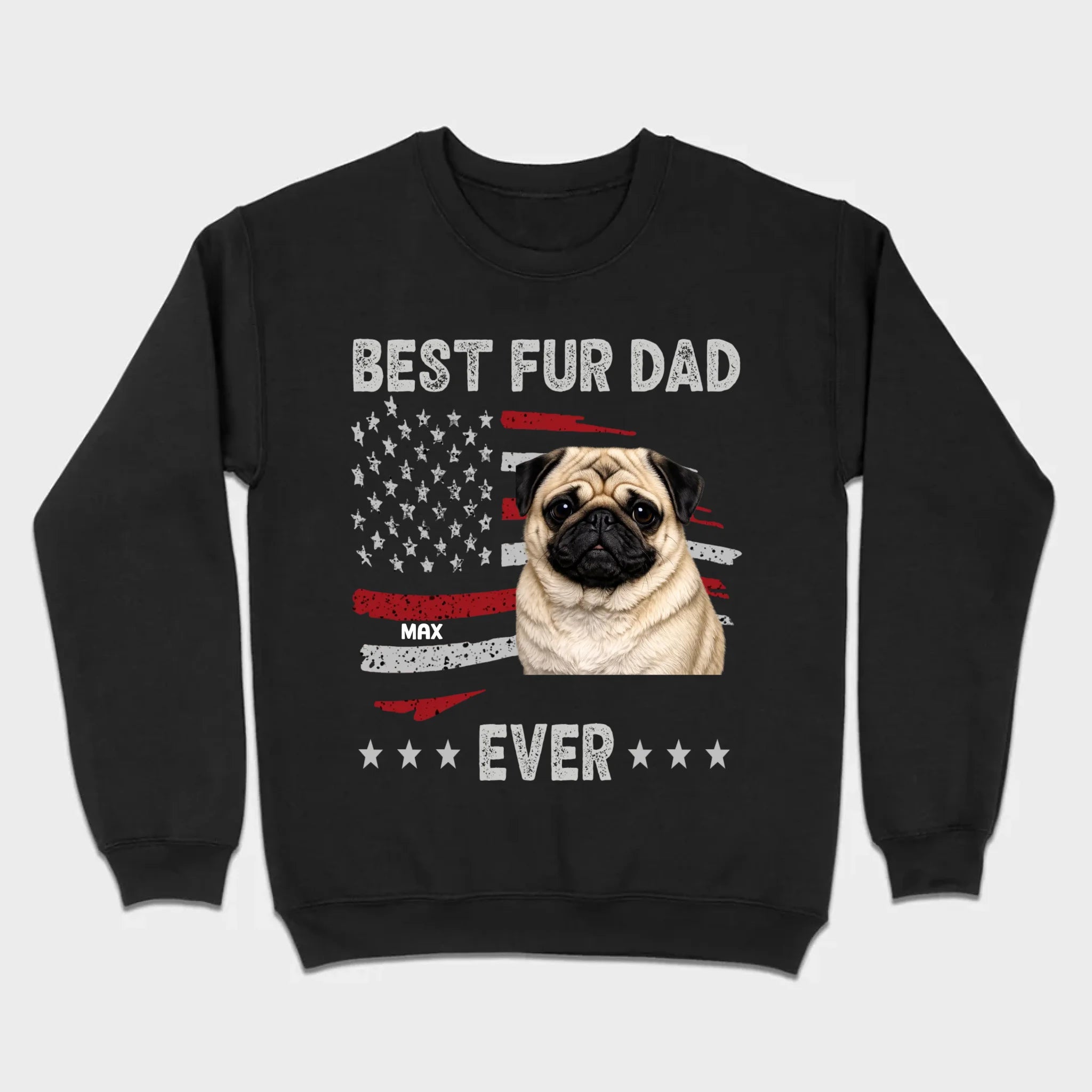 Meaningful Custom Pug Basic Tee Gift - Best Fur Dad Ever | 89Prints